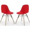 Buy Dining Chair - Scandinavian Design - Wooden Legs - Pack of 2 - Lumi Red 61564 - prices