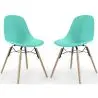 Buy Dining Chair - Scandinavian Design - Wooden Legs - Pack of 2 - Lumi Turquoise 61564 at MyFaktory
