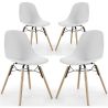 Buy Dining Chair - Scandinavian Design - Wooden Legs - Pack of 4 - Lumi White 61566 - in the EU