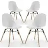 Buy Dining Chair - Scandinavian Design - Wooden Legs - Pack of 4 - Lumi White 61566 - in the EU