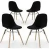 Buy Dining Chair - Scandinavian Design - Wooden Legs - Pack of 4 - Lumi Black 61566 - prices