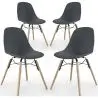Buy Dining Chair - Scandinavian Design - Wooden Legs - Pack of 4 - Lumi Dark grey 61566 in the Europe