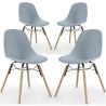 Buy Dining Chair - Scandinavian Design - Wooden Legs - Pack of 4 - Lumi Light grey 61566 home delivery