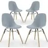 Buy Dining Chair - Scandinavian Design - Wooden Legs - Pack of 4 - Lumi Light grey 61566 home delivery