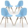 Buy Dining Chair - Scandinavian Design - Wooden Legs - Pack of 4 - Lumi Light blue 61566 with a guarantee