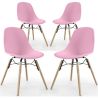 Buy Dining Chair - Scandinavian Design - Wooden Legs - Pack of 4 - Lumi Light Pink 61566 - in the EU