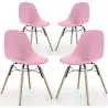 Buy Dining Chair - Scandinavian Design - Wooden Legs - Pack of 4 - Lumi Light Pink 61566 with a guarantee