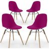 Buy Dining Chair - Scandinavian Design - Wooden Legs - Pack of 4 - Lumi Mauve 61566 - prices