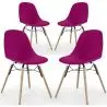 Buy Dining Chair - Scandinavian Design - Wooden Legs - Pack of 4 - Lumi Mauve 61566 - in the EU