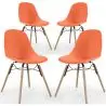 Buy Dining Chair - Scandinavian Design - Wooden Legs - Pack of 4 - Lumi Orange 61566 - prices