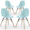 Buy Dining Chair - Scandinavian Design - Wooden Legs - Pack of 4 - Lumi Pastel blue 61566 in the Europe