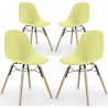 Buy Dining Chair - Scandinavian Design - Wooden Legs - Pack of 4 - Lumi Pastel yellow 61566 with a guarantee