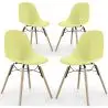 Buy Dining Chair - Scandinavian Design - Wooden Legs - Pack of 4 - Lumi Pastel yellow 61566 in the Europe
