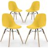 Buy Dining Chair - Scandinavian Design - Wooden Legs - Pack of 4 - Lumi Yellow 61566 - in the EU