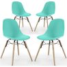 Buy Dining Chair - Scandinavian Design - Wooden Legs - Pack of 4 - Lumi Turquoise 61566 in the Europe