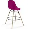 Buy Scandinavian Design Bar Stool - Wooden Legs - Lumi Mauve 61560 at MyFaktory