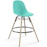 Buy Scandinavian Design Bar Stool - Wooden Legs - Lumi Turquoise 61560 in the Europe