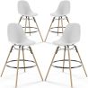 Buy Bar Stool - Scandinavian Design - Wooden Legs - Pack of 4 - Lumi White 61567 - in the EU