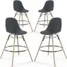 Buy Bar Stool - Scandinavian Design - Wooden Legs - Pack of 4 - Lumi Dark grey 61567 in the Europe