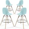 Buy Bar Stool - Scandinavian Design - Wooden Legs - Pack of 4 - Lumi Pastel blue 61567 in the Europe