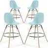 Buy Bar Stool - Scandinavian Design - Wooden Legs - Pack of 4 - Lumi Pastel blue 61567 at MyFaktory