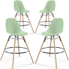 Buy Bar stool - Scandinavian design - Wooden legs - Pack of 4 - Lumi Pastel green 61567 - prices