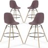 Buy Bar Stool - Scandinavian Design - Wooden Legs - Pack of 4 - Lumi Taupe 61567 at MyFaktory