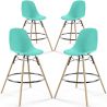 Buy Bar Stool - Scandinavian Design - Wooden Legs - Pack of 4 - Lumi Turquoise 61567 in the Europe