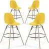 Buy Bar Stool - Scandinavian Design - Wooden Legs - Pack of 4 - Lumi Yellow 61567 at MyFaktory