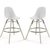 Buy Bar Stool - Scandinavian Design - Wooden Legs - Pack of 2 - Lumi White 61565 - in the EU