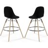 Buy Bar Stool - Scandinavian Design - Wooden Legs - Pack of 2 - Lumi Black 61565 - prices