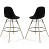 Buy Bar Stool - Scandinavian Design - Wooden Legs - Pack of 2 - Lumi Black 61565 - prices
