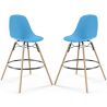 Buy Bar Stool - Scandinavian Design - Wooden Legs - Pack of 2 - Lumi Blue 61565 at MyFaktory