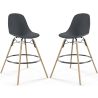 Buy Bar Stool - Scandinavian Design - Wooden Legs - Pack of 2 - Lumi Dark grey 61565 in the Europe