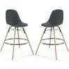 Buy Bar Stool - Scandinavian Design - Wooden Legs - Pack of 2 - Lumi Dark grey 61565 in the Europe