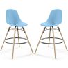 Buy Bar Stool - Scandinavian Design - Wooden Legs - Pack of 2 - Lumi Light blue 61565 home delivery