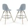 Buy Bar Stool - Scandinavian Design - Wooden Legs - Pack of 2 - Lumi Light grey 61565 home delivery