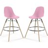 Buy Bar Stool - Scandinavian Design - Wooden Legs - Pack of 2 - Lumi Light Pink 61565 - in the EU