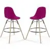 Buy Bar Stool - Scandinavian Design - Wooden Legs - Pack of 2 - Lumi Mauve 61565 with a guarantee