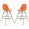 Buy Bar Stool - Scandinavian Design - Wooden Legs - Pack of 2 - Lumi Orange 61565 - in the EU