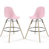 Buy Bar Stool - Scandinavian Design - Wooden Legs - Pack of 2 - Lumi Pastel pink 61565 in the Europe