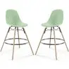Buy Bar Stool - Scandinavian Design - Wooden Legs - Pack of 2 - Lumi Pastel green 61565 at MyFaktory