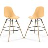 Buy Bar Stool - Scandinavian Design - Wooden Legs - Pack of 2 - Lumi Pastel orange 61565 in the Europe