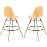Buy Bar Stool - Scandinavian Design - Wooden Legs - Pack of 2 - Lumi Pastel orange 61565 in the Europe