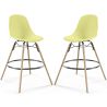 Buy Bar Stool - Scandinavian Design - Wooden Legs - Pack of 2 - Lumi Pastel yellow 61565 with a guarantee