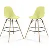 Buy Bar Stool - Scandinavian Design - Wooden Legs - Pack of 2 - Lumi Pastel yellow 61565 home delivery