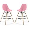 Buy Bar Stool - Scandinavian Design - Wooden Legs - Pack of 2 - Lumi Pink 61565 - in the EU