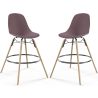 Buy Bar Stool - Scandinavian Design - Wooden Legs - Pack of 2 - Lumi Taupe 61565 at MyFaktory