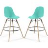 Buy Bar Stool - Scandinavian Design - Wooden Legs - Pack of 2 - Lumi Turquoise 61565 in the Europe