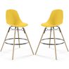 Buy Bar Stool - Scandinavian Design - Wooden Legs - Pack of 2 - Lumi Yellow 61565 home delivery